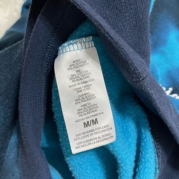 EUC Women’s Size Medium Champion Logo Embroidered Tie Dye Hoodie In Dark Navy - Picture 11 of 12